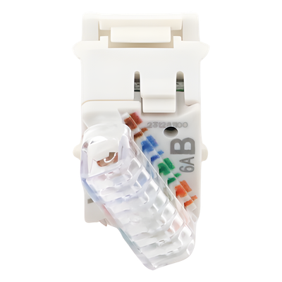 U6A-K02NS - Jack Keystone Cat6A UTP / Terminación T568A/B / Rango -10°C a 60°C / UL 94 V-0 / Conductores 24-22 AWG