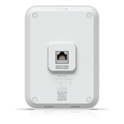 U7-IW - Punto de Acceso Wi-Fi 7 / In-Wall / 4x4 MU-MIMO / Cobertura 115 m² (1250 ft²) / 200 Usuarios / Switch PoE 2.5 GbE Integrado