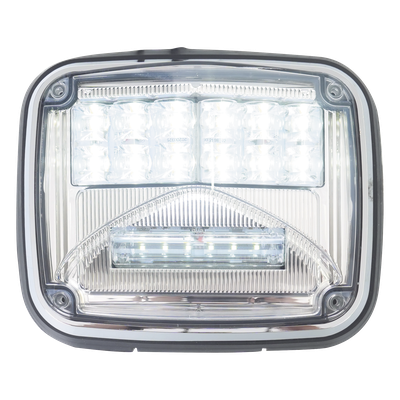 XLTE1755W - Luz de Advertencia LED / 6 LEDs Ultra Brillantes / 11 Patrones de Destello / IP67 / 12-30 VCC / 7.9" x 6.3" (20.1 x 16 cm) / Luz de Trabajo Blanca Integrada