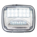 XLTE1755W - Luz de Advertencia LED / 6 LEDs Ultra Brillantes / 11 Patrones de Destello / IP67 / 12-30 VCC / 7.9" x 6.3" (20.1 x 16 cm) / Luz de Trabajo Blanca Integrada