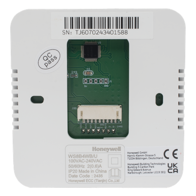 WS8B4WB/U - Controlador de Temperatura de Pared / Fan Coil 2 o 4 Tubos / Salida On/Off / Control de Ventilador Manual o Automático / Alimentación 100-240 VAC