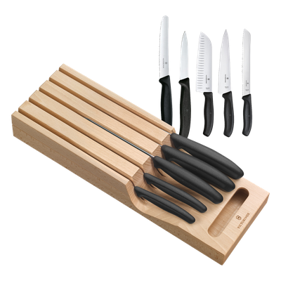 6.7143.5 - Victorinox Portacuchillos de Cajón / Madera de Haya Suiza / 5 Cuchillos 6.7143.5