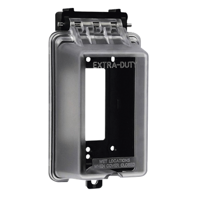 TH-CPE - Caja Protectora de Contactos para Exterior / Policarbonato de Alto Impacto / Protección NEMA 3R / 127V 15A 60Hz / Tapa Transparente Base Negra / Resistente a Intemperie UV