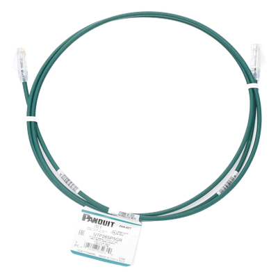 UTP28SP5GR - Cable de Parcheo Cat6 / UTP 28AWG / 1.52m (5 pies) / Verde / Diámetro 3.8mm / CM/LSZH