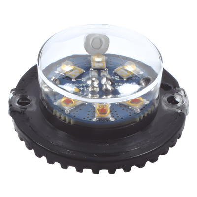 X12-RB - Estrobos Ocultos LED / 6 LED Rojo/Azul / 12 Patrones de Destello / 10-24 VCC / 1 A Máx. / Montaje Permanente / 3.2 x 1.8 cm