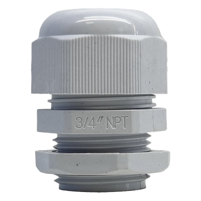 TXG-PG-34N - Conector Tipo Glándula / Rosca NPT 3/4" / Rango de Cable 10-16 mm / Plástico Industrial / IP para Ambientes Exigentes