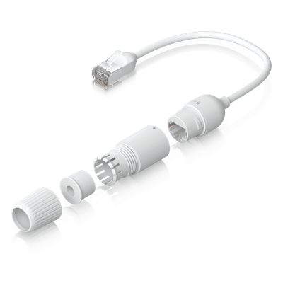 UACC-CABLE-EXTENDER-C6A - Extensor de Cable Ethernet / Cat 6A Blindado / IPX6 / PoE+++ / 2 Unidades / 0.185 m (7.3")