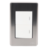 JTL-E7505 - Apagador Doble de 10 A/ 127 V CA ~ 60 Hz /  Placa de Acero.