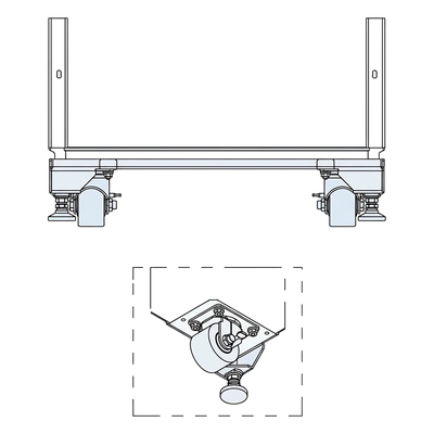 PS1CLKLD - Hoffman Kit de Ruedas y Niveladores para Gabinete / 900 lb (408 kg) / Material Compuesto Negro
