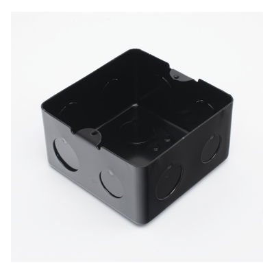 TMK10X10 - Caja de Registro / Acero Galvanizado 1.45-1.50mm / 10x10 cm (3.94x3.94 in) / Incluye Tapa y Tornillos / Negro