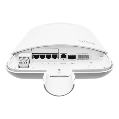 WI-PS306GF-O - Switch CCTV PoE para exterior / No administrable / Con 4 puertos Gigabit PoE af/at + 1 Puertos Uplink Gigabit + 1 x SFP Gigabit / Presupuesto 65 W / Ideal para Aplicaciones de Videovigilancia