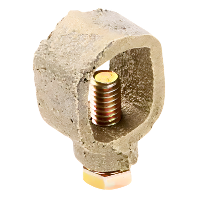TG-SC - Conector de Tierra Física / Varilla hasta 3/4" / Cable 1/0 AWG / Bronce / Baja Resistencia Eléctrica / Jaula de Faraday