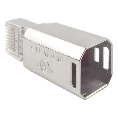 ZP1-6AS-00S - Conector RJ45 Cat6A Blindado / Terminación en Campo / 10 Gbps / Sin Clip Protector / UL 2043 Plenum