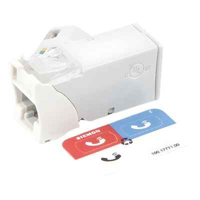 Z6A-02B - Jack Cat6A / UTP / Montaje Híbrido Plano-Angulado / Alta Densidad / Blanco / Versión Bulk