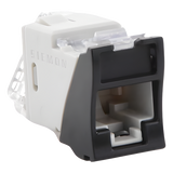 U6-H01NS - Jack / Cat6 / UTP / Montaje Híbrido Plano-Angulado / 1 Puerto / Negro / 22-24 AWG / -10 a 60 °C