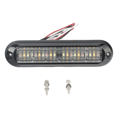 XLT1835RWA - Luz Auxiliar / 18 LEDs / Tricolor Rojo/Claro/Ámbar / IP67 / Ultra Brillante / 142.6×36×14 mm
