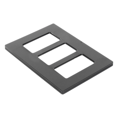 CW3BL - Lutron Electronics Placa de Pared / 3 Espacios / Diseño sin Tornillos Visibles CW3BL
