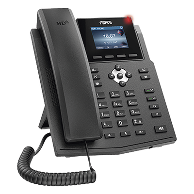 X3SP-V2 - Teléfono IP / 4 Líneas SIP / Pantalla LCD Color 2.4 pulgadas / Audio HD G.722 y Opus / Conferencia 3 Vías / PoE 802.3af / OpenVPN / Soporte EHS