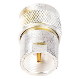 PT-4000-001 - Rf Industries,Ltd Adaptador Coaxial / Hembra UNIDAPT a Macho UHF PL-259 / Bronce Chapado Plata