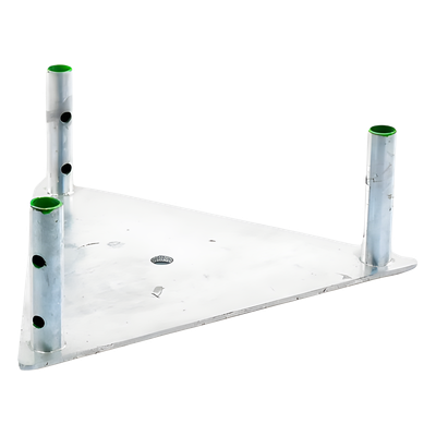 SBZ-35G - Syscom Towers Base para Torre / Placa de Acero 1/4' / Niple 3/4' Galvanizado SBZ-35G