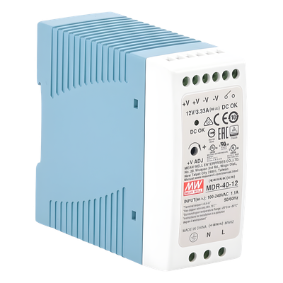 MDR-40-12 - Meanwell Fuente de Poder Riel DIN / 12VCC / 40W MDR-40-12