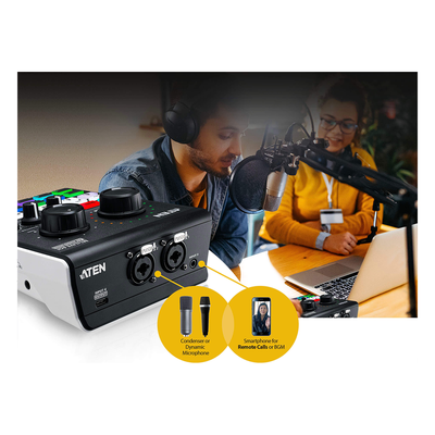 UC8000 - Mezclador de Audio / 6 Canales / DSP con IA / Conversión 24-bit/96 kHz / USB-C / 0.42 kg