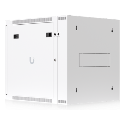 UACC-RACK-12U-WALL-SW-G - Gabinete Rack 12U / 600x703 mm / Puerta Vidrio Templado / Puerta Trasera Abatible / Paneles Laterales con Llave / Acero SPCC 1.2 mm