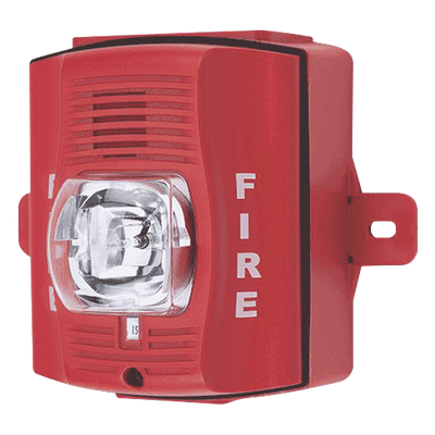 P2RH-K - System Sensor Sirena Estrobo Para Exterior De Dos Hilos Color Rojo Montaje Pared P2RH-K