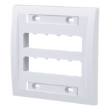 CFPE10WH-2GY - Placa de Pared Vertical / 10 Puertos Mini-Com / ABS / 4.5 x 4.5 pulg. / Blanco