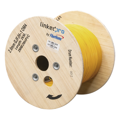 2MMOM4PVC - Fibra Óptica Multimodo OM4, 2 mm, Simplex, Tight Buffer, 900 micras, Color Amarillo, Precio Por Metro, (Hasta 2000 Metros en un Solo Tramo de Cable)