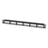 CPP24FMWBLY - Panel de Parcheo Modular / 24 Puertos / 1UR / Montaje al Ras / 19" o 23" / Sin Blindaje / CRS y ABS