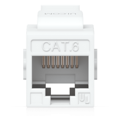 UACC-KEYSTONE-COUPLER-C6 - Acoplador Keystone / Cat6 Pass-Through / 10 Gbps / PoE / Snap-In / Paquete 12 Unidades