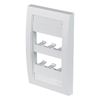 CFPE6WHY - Placa de Pared Vertical Ejecutiva / 6 Puertos Mini-Com / Perfil Elevado / 69.8 x 114.3 mm (2.75 x 4.5 pulg.) / Blanco