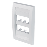 CFPE6WHY - Placa de Pared Vertical Ejecutiva / 6 Puertos Mini-Com / Perfil Elevado / 69.8 x 114.3 mm (2.75 x 4.5 pulg.) / Blanco