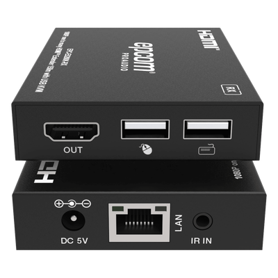 EPC-E5200K - Extensor HDMI con KVM | Sobre IP | Transmisión hasta 150m | Cat5e/6 | HDCP 1.4 | 1080p | Control IR | Compatible con Switch 1G