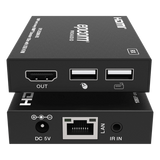 EPC-E5200K - Extensor HDMI con KVM | Sobre IP | Transmisión hasta 150m | Cat5e/6 | HDCP 1.4 | 1080p | Control IR | Compatible con Switch 1G