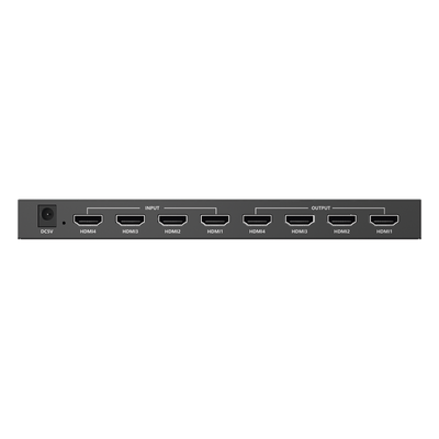 TT414PRO - Switch Matricial HDMI / 4x4 / 4K UHD 4096x2160@60Hz / HDR10 / 18 Gbps / 600 MHz / Audio 7.1 / EDID / Downscaling Automático