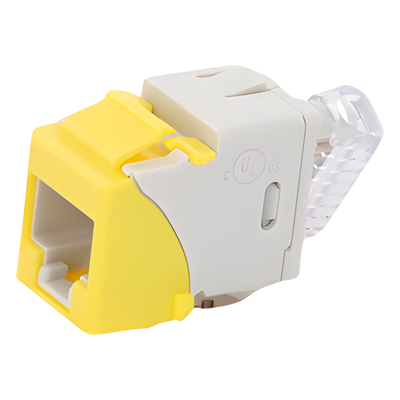 U5-K05NS - Jack Keystone / Cat5e UTP / Impacto 110 / T568A-B / -10 a 60°C / Amarillo
