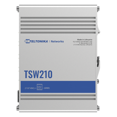 TSW210 - Switch Industrial No-Administrable / 8 Puertos Gigabit / 2 SFP 1G / IP30 / -40°C a +75°C / 4.53 x 3.74 x 1.10 pulgadas