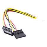 101-502-130 - CABLE DOBLE DE CORRIENTE SATA / COMPATIBLE CON DVRS EPCOM Y HIKVISION / 15 CM DE LONGITUD