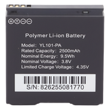 YL101PA - Batería de Respaldo / 2500 mAh / 3.8 VCC / Litio de Alta Densidad / 40 x 40 x 14 mm