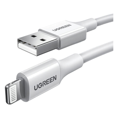 20728 - Ugreen cable USB 2.0 A lightning 2m, 5V/2.4A iPhone 7 / 7plus / 6S/ 6 / 6 Plus, iPhone 5s/5c/5, iPad Mini/Mini 2, iPad 1 m Blanco