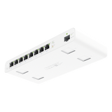 UISP-S - Switch PoE Pasivo / 8 Puertos GbE / 1 Puerto SFP / 110 W (27 V) / 30 W por Puerto / Aislamiento de Puertos / DHCP Snooping