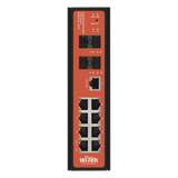 WIPMS312GFIV2 - Switch PoE Industrial Administrable / 8 Puertos Gigabit + 4 SFP / PoE Mixto 24V/48V / 802.3af/at/bt 60W / Protección 8kV / Riel DIN / -40°C a 80°C