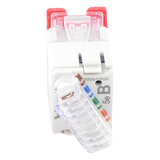 U5-H03NS - Jack / Cat5e UTP / Montaje Híbrido Plano o Angulado / Color Rojo / Punch Down 110 / -10 a 60°C