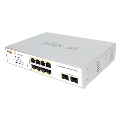 WI-PCES310GF - Switch PoE Administrable / 8 Puertos Gigabit PoE af/at / 2 x SFP Gigabit / Presupuesto PoE 120 W / Administración Cloud