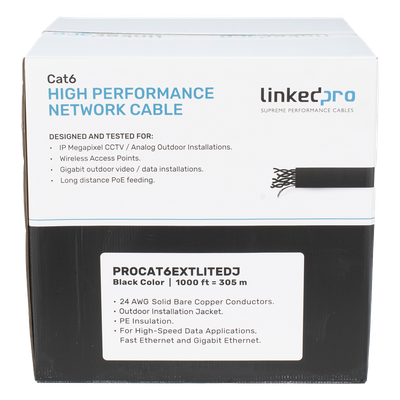 PRO-CAT-6-EXT-LITE-DJ - Linkedpro By Epcom Bobina de Cable UTP / Cat6 / 305m (1000 pies) PRO-CAT-6-EXT-LITE-DJ
