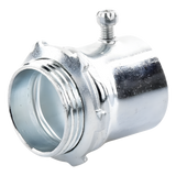 JU-PD-112-CON - Conector 1 1/2" (38mm) pared delgada con tornillo galvanizado etiqueta verde