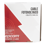 KIT2CBLPV10RB/25 - Kit de 2 rollos de 25 metros de cable fotovoltaico de cobre, rojo y negro, calibre 10 AWG (6mm²), Tipo PV,  1000/2000 V y 120°C.