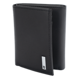 3016-3501 - Cartera Athens Negra de Piel con Compartimento de Micromalla para ID. Doblable en 3 Partes con Divisor de Billetes. Pocket Wallet